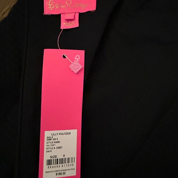 Lilly Pulitzer Valli Shift Dress.  New with tags.  Size 6 in black. - Picture 6 of 6